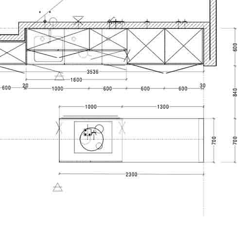 plan technique cuisine architecte intérieur